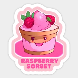 Raspberry Sorbet ice cream cupcake-Sweet Pink, Anime Cartoon Character D4366C Sticker